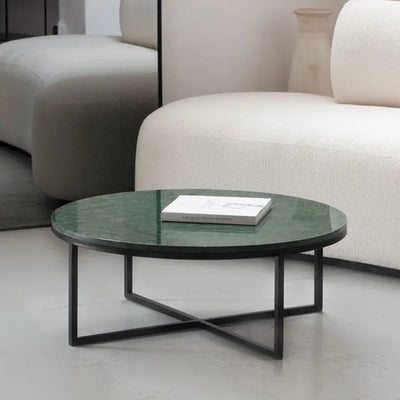 Table Basse Jaspis en Marbre Vert - Elite Design Maroc