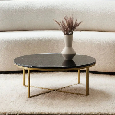 Table Basse Obsidia en Marbre Noir - Elite Design Maroc